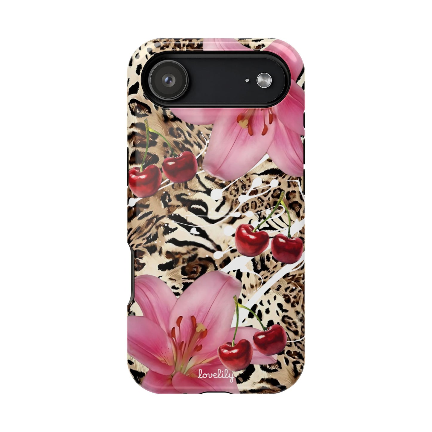 MAGSAFE cherries n' lilies stacked phone case