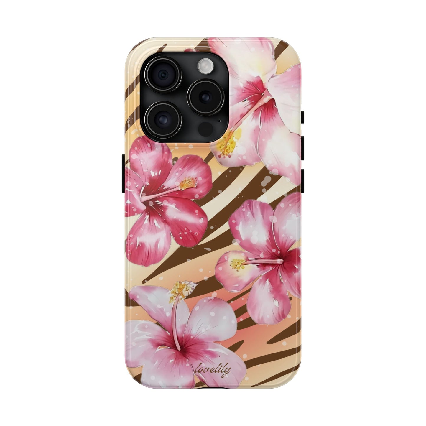brown zebra n pink! stacked phone case
