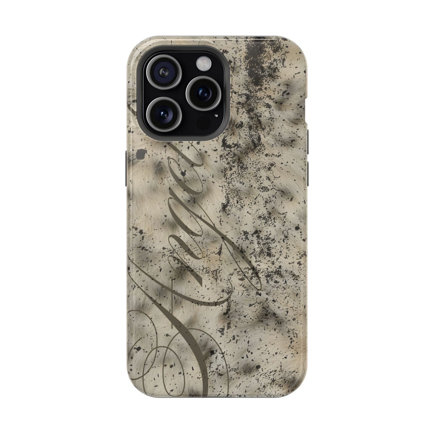 MAGSAFE leopard angel fur stacked phone case