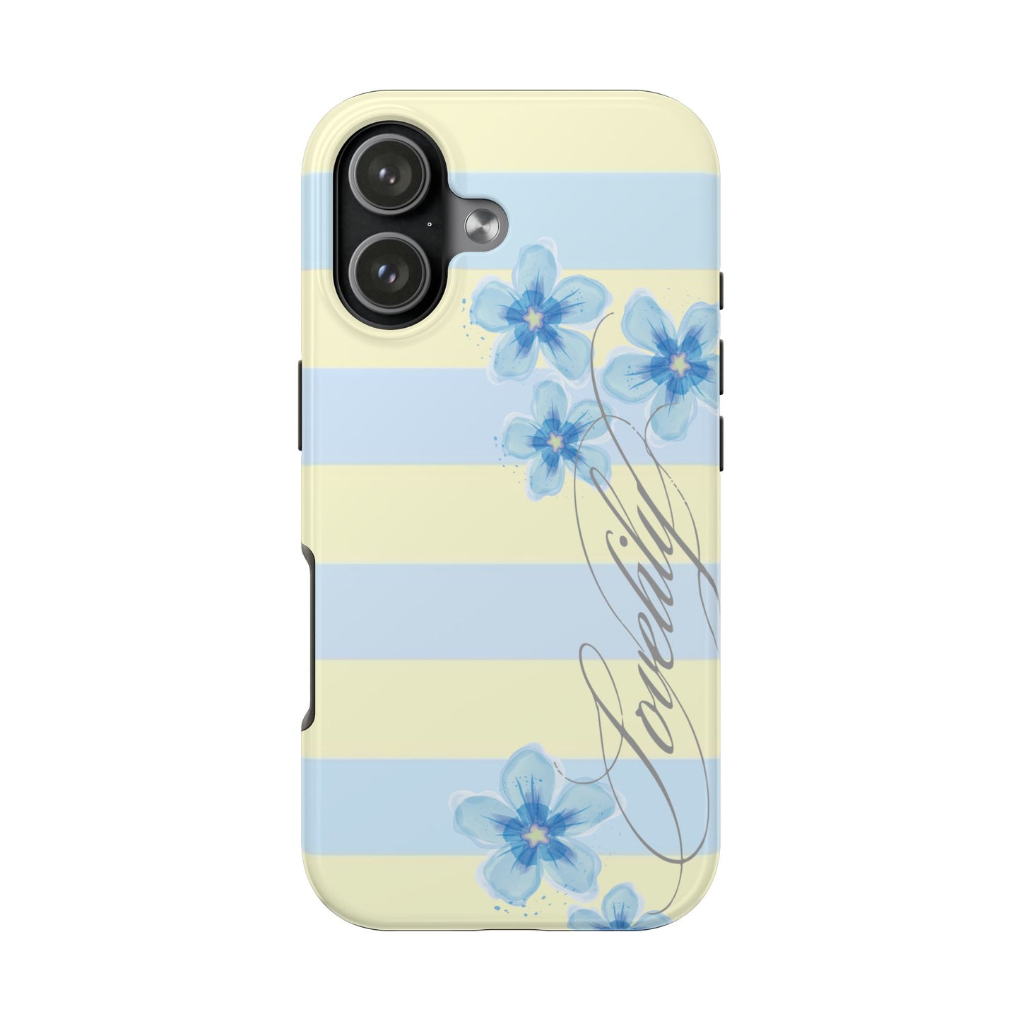 blue n yellow striped stacked phone case