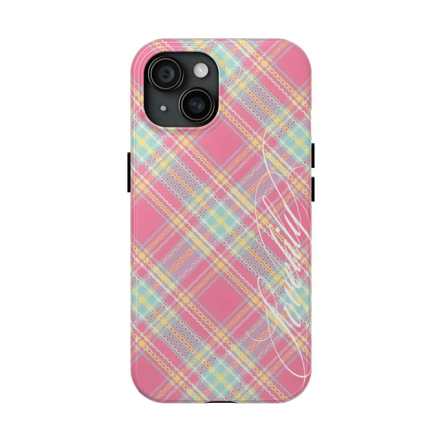 plaid colorful! stacked phone case
