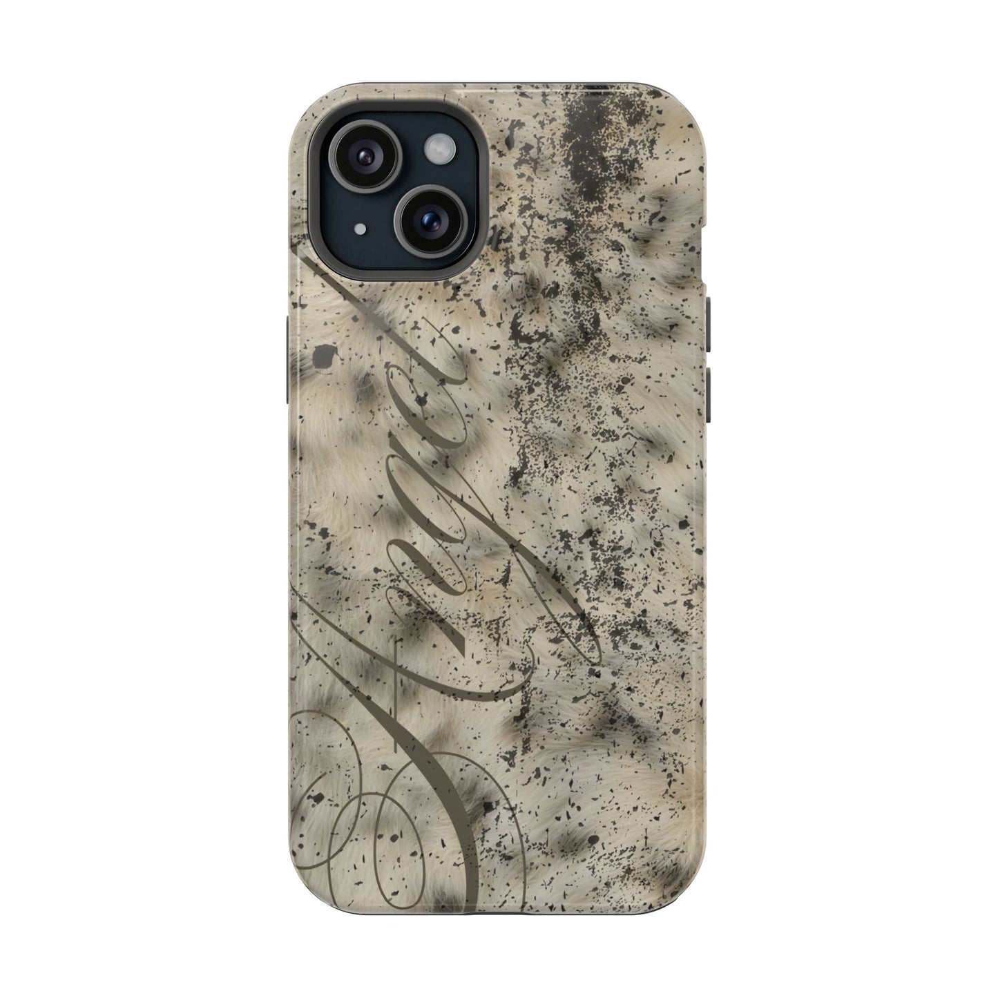 MAGSAFE leopard angel fur stacked phone case