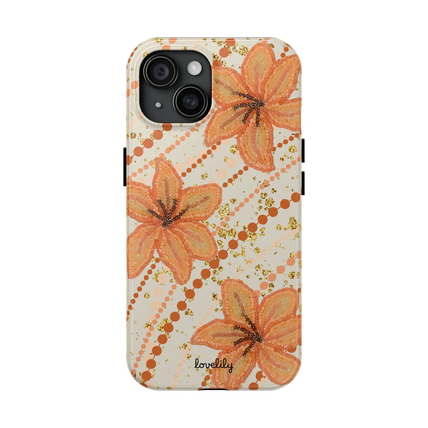 beaded lily stacked phone case