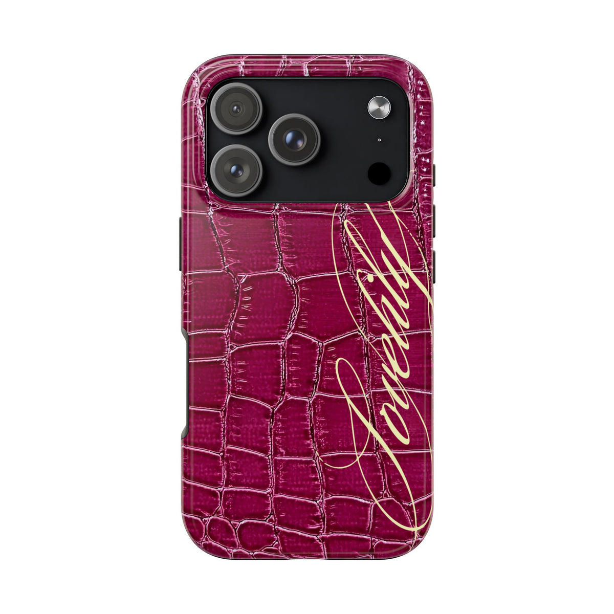pink croc+  stacked phone case