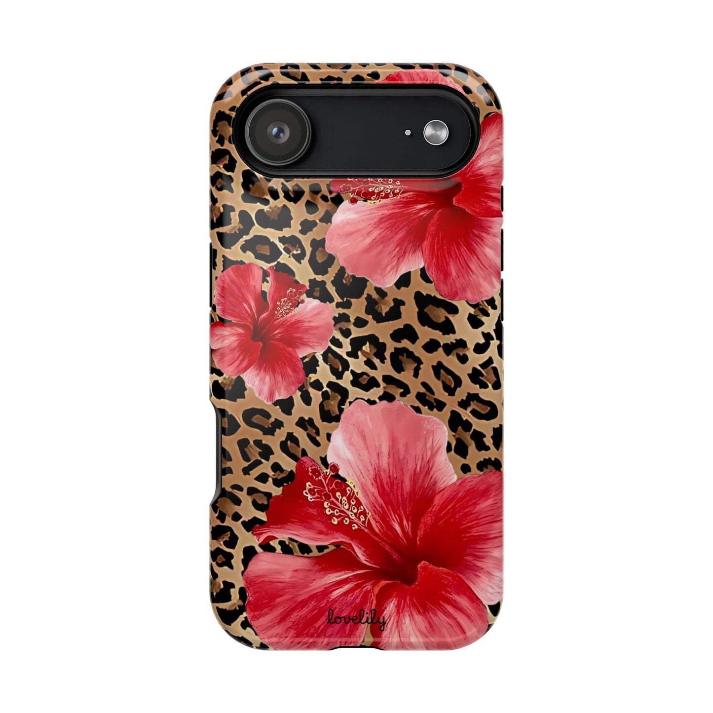 MAGSAFE leopard hibiscus stacked phone case