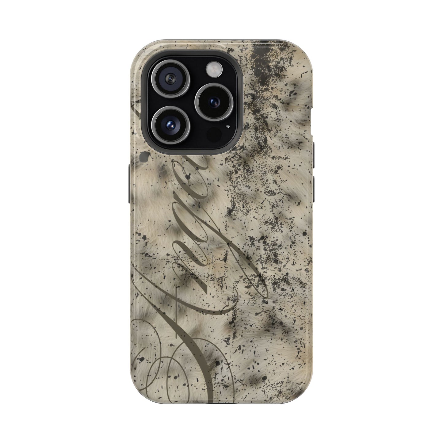 MAGSAFE leopard angel fur stacked phone case