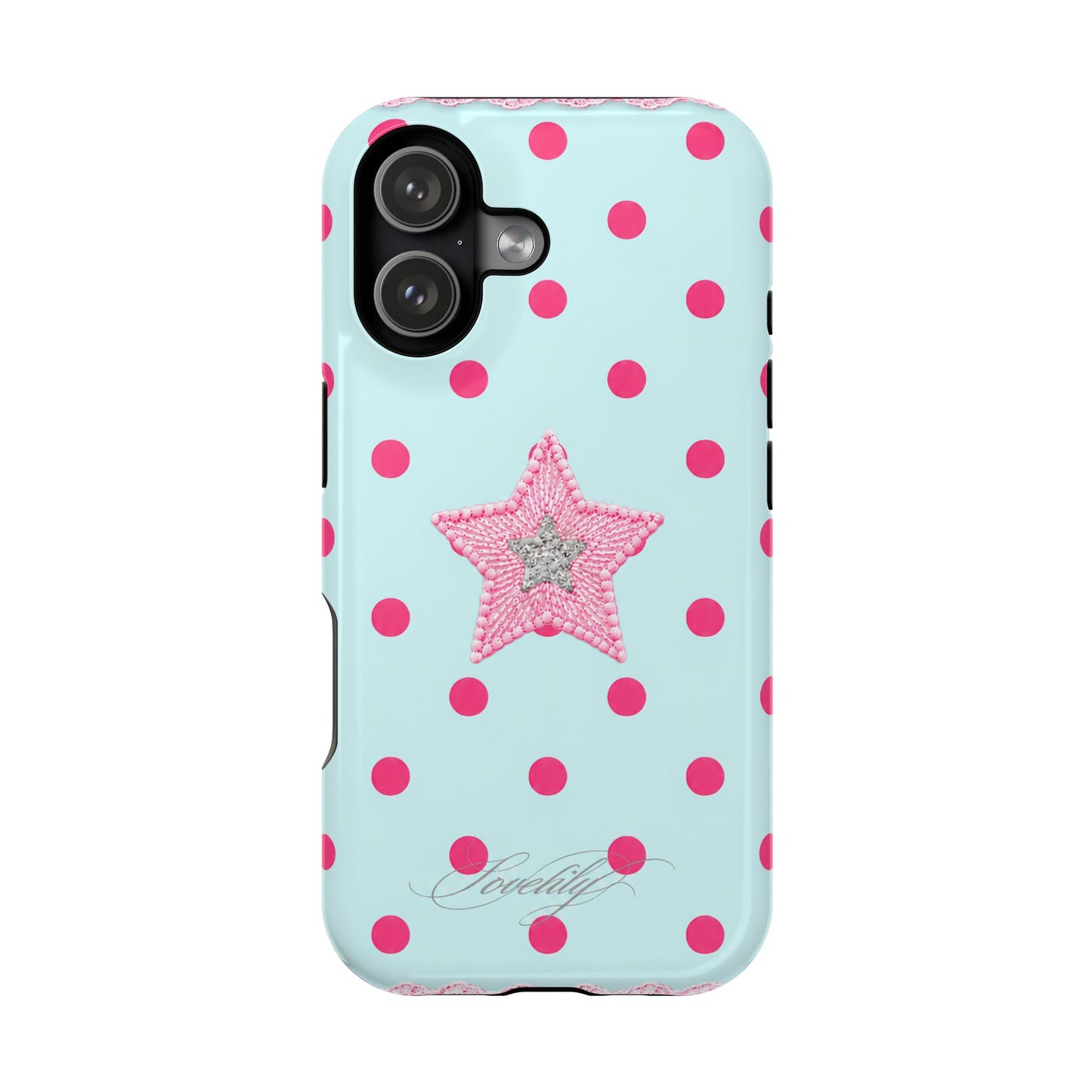 MAGSAFE mint polka dot! stacked phone case