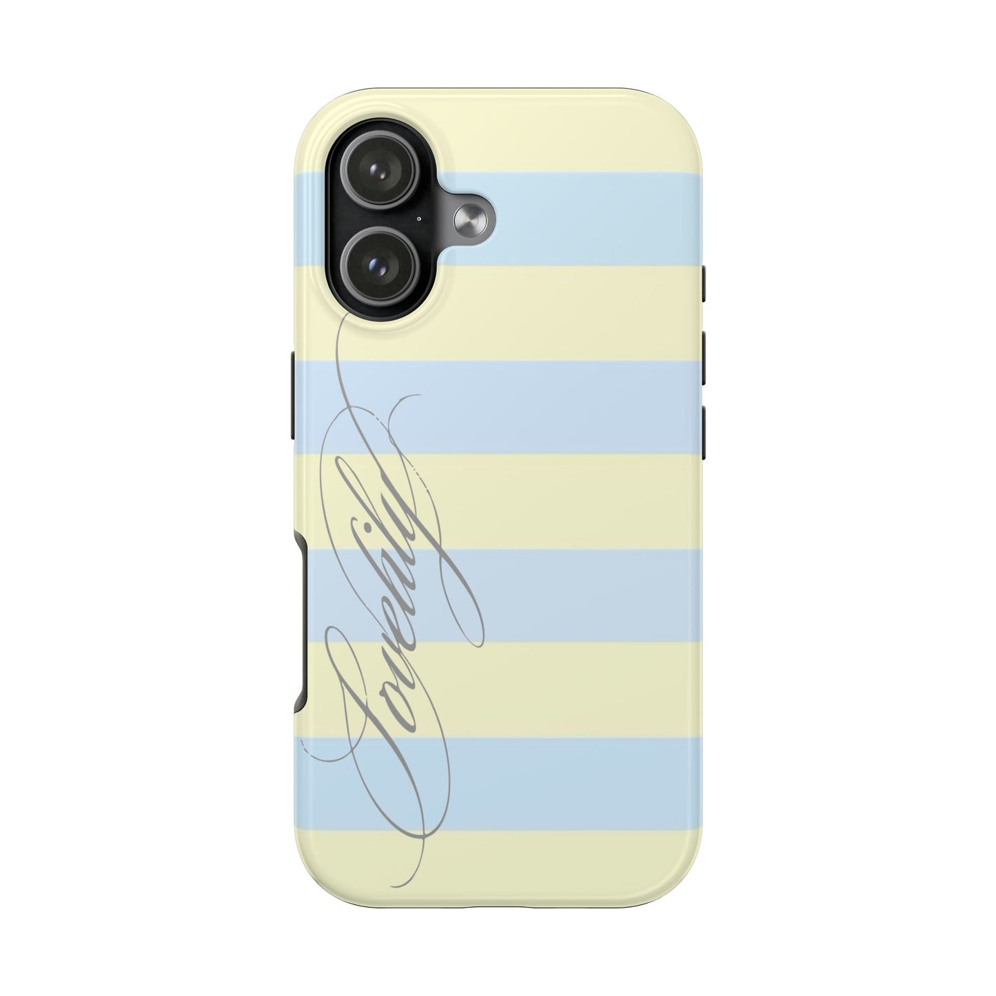 blue n yellow striped stacked phone case