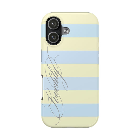 blue n yellow striped stacked phone case