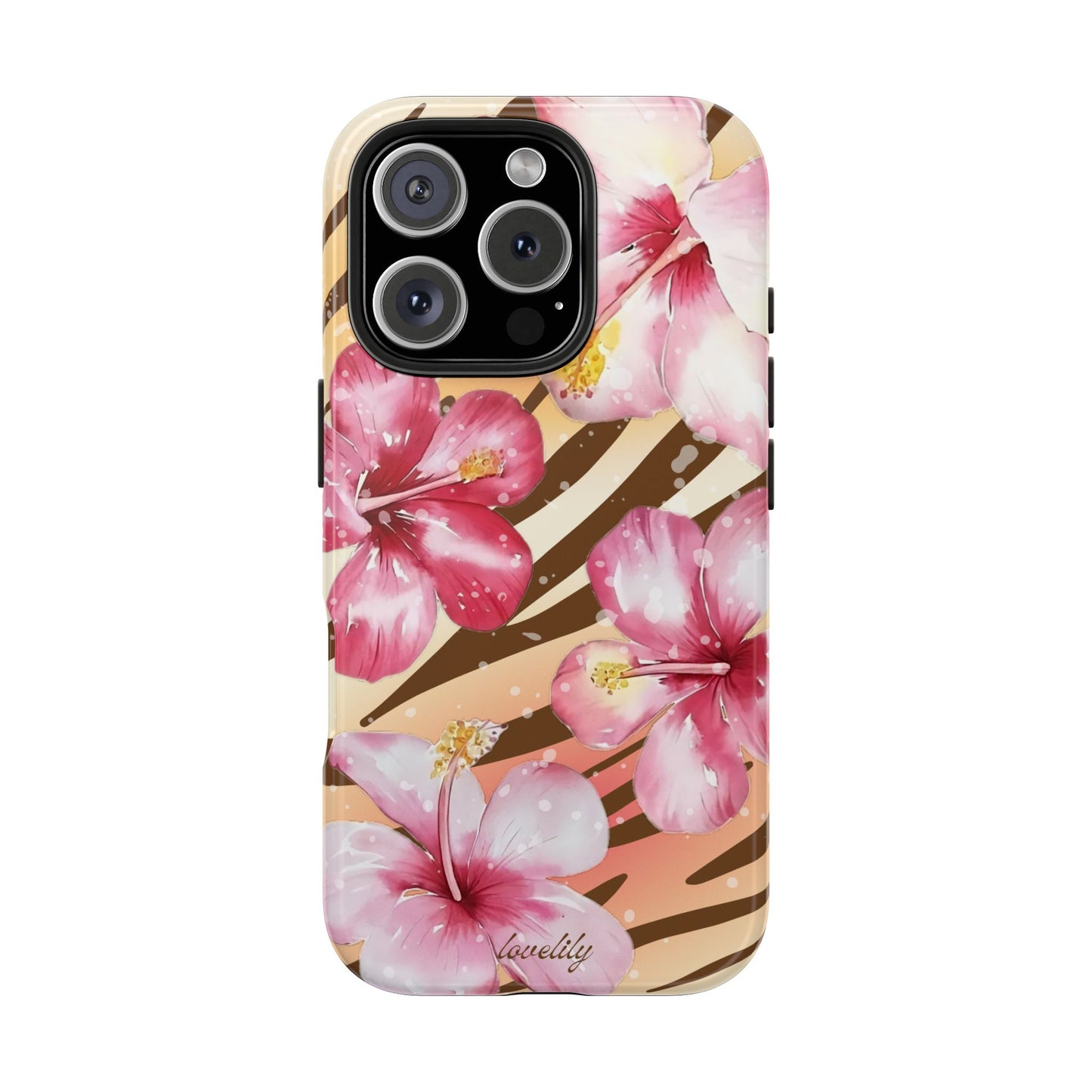 brown zebra n pink! stacked phone case