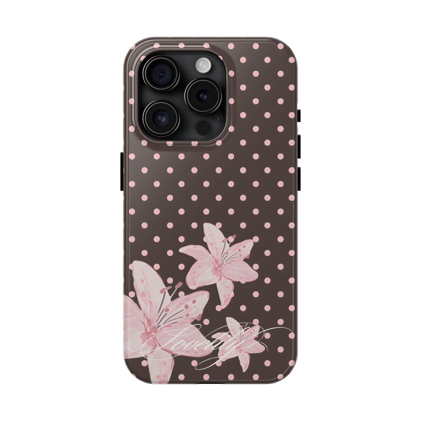 simple polka flowers! stacked phone case