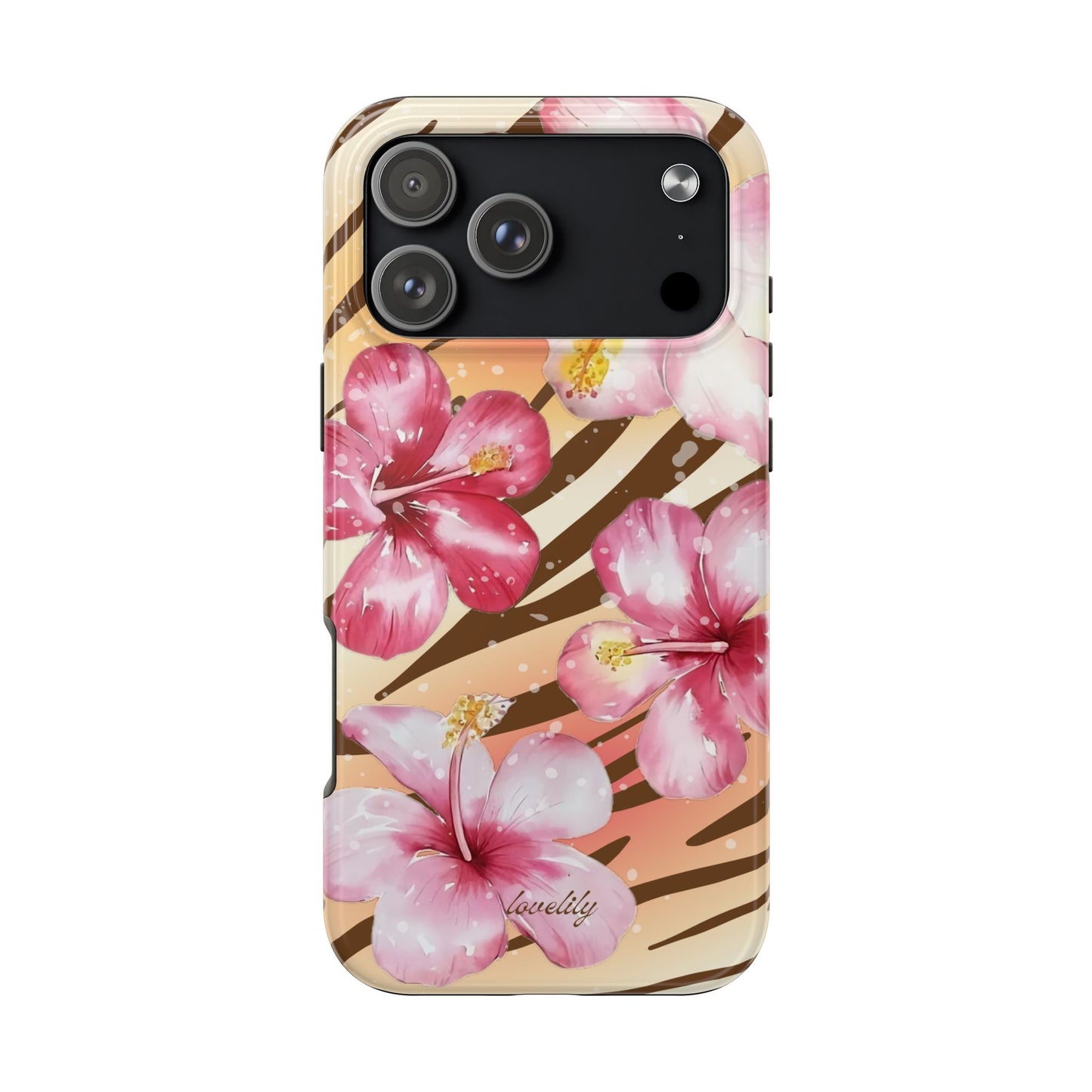 brown zebra n pink! stacked phone case