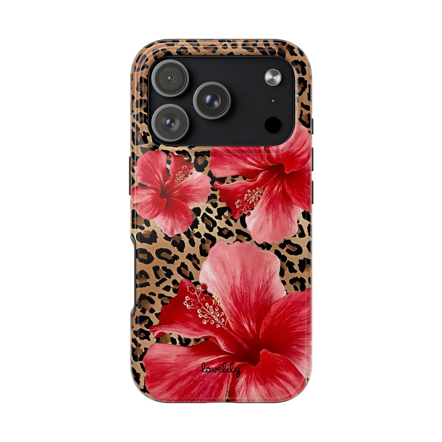 leopard hibiscus  stacked phone case