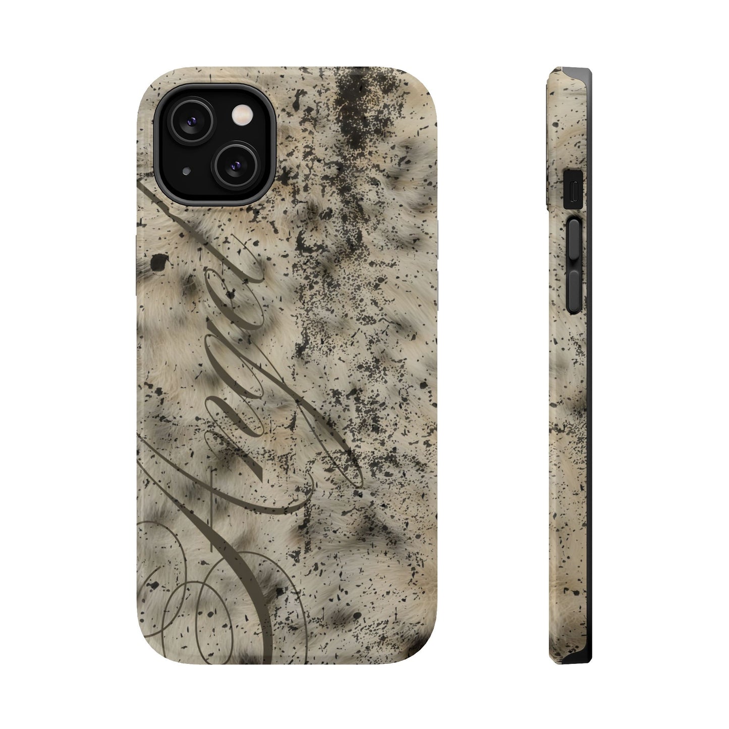 MAGSAFE leopard angel fur stacked phone case