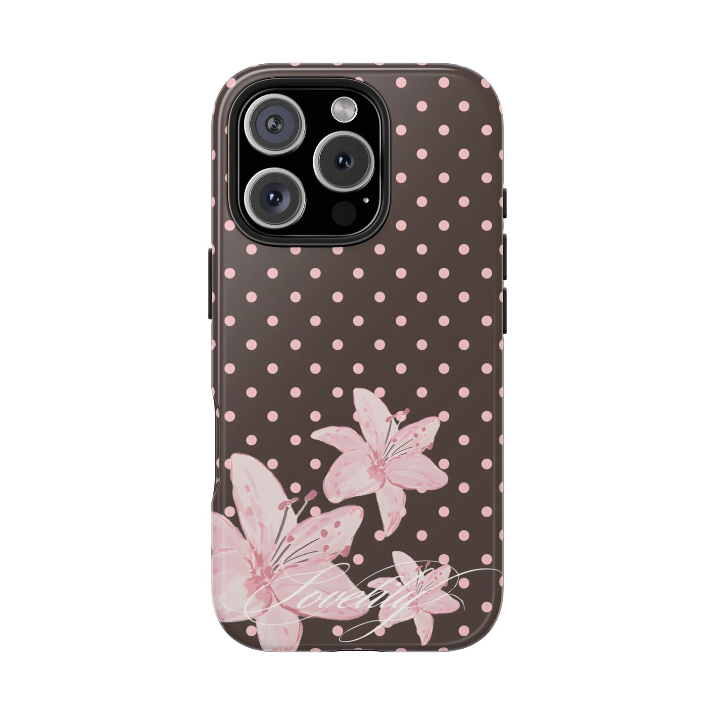 simple polka flowers! stacked phone case