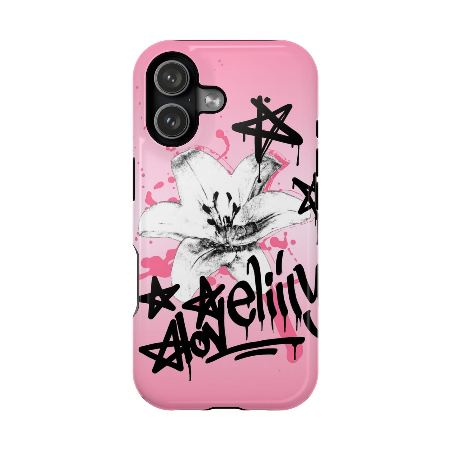 MAGSAFE black graffiti stacked phone case