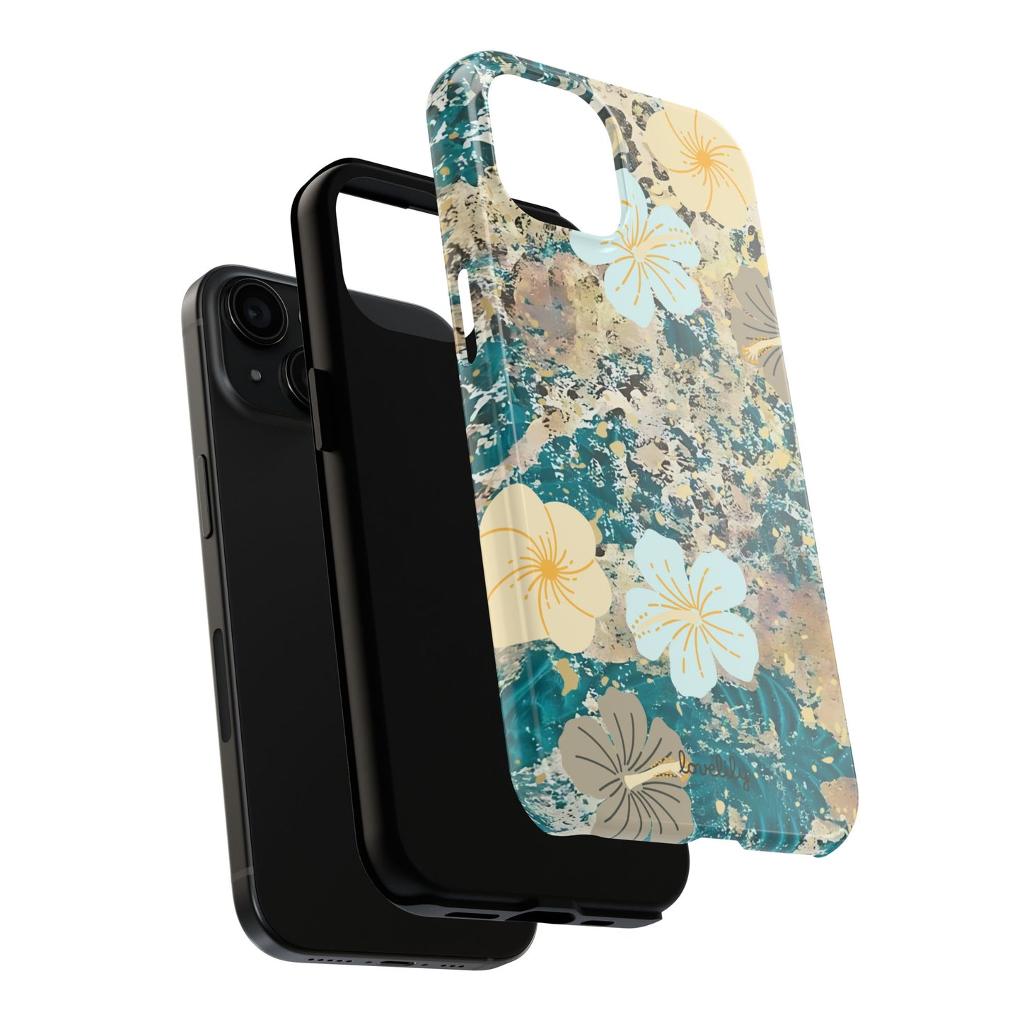 blue leopard stacked phone case