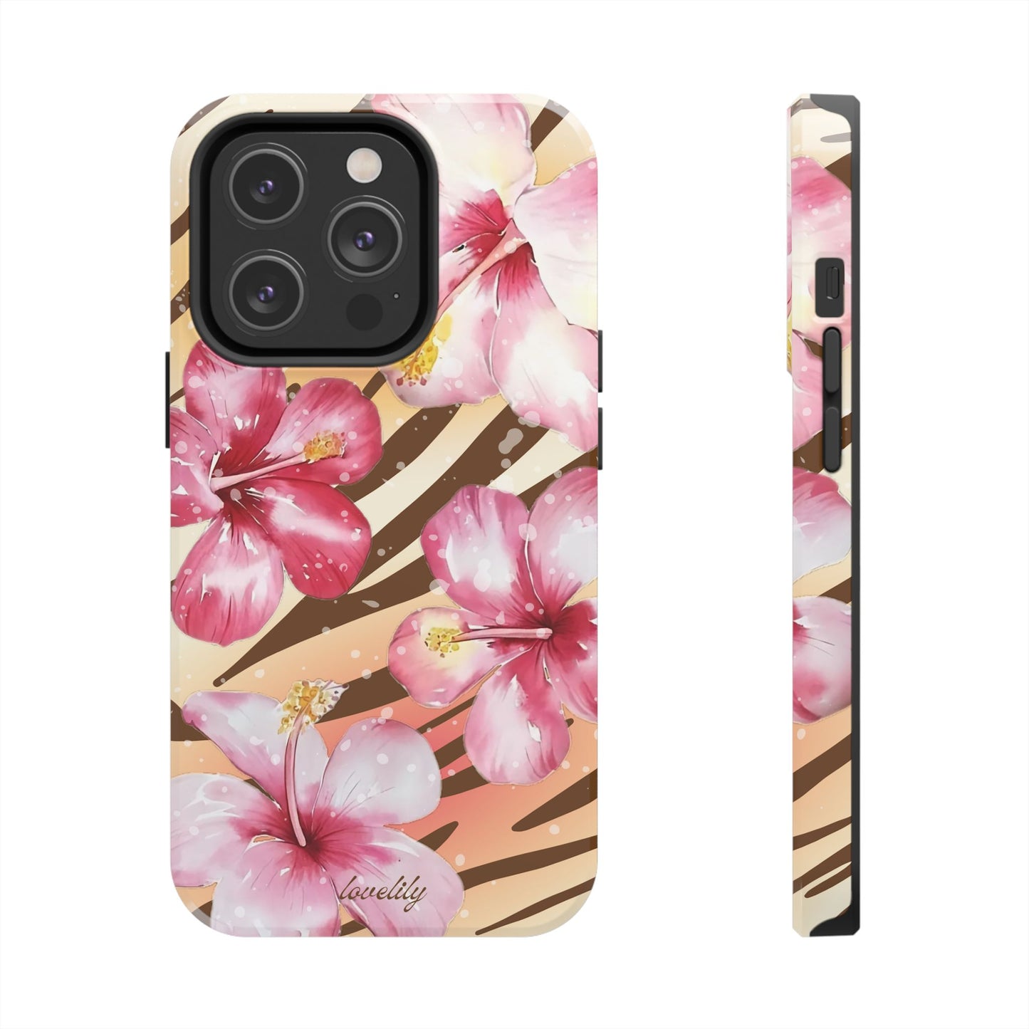 brown zebra n pink! stacked phone case