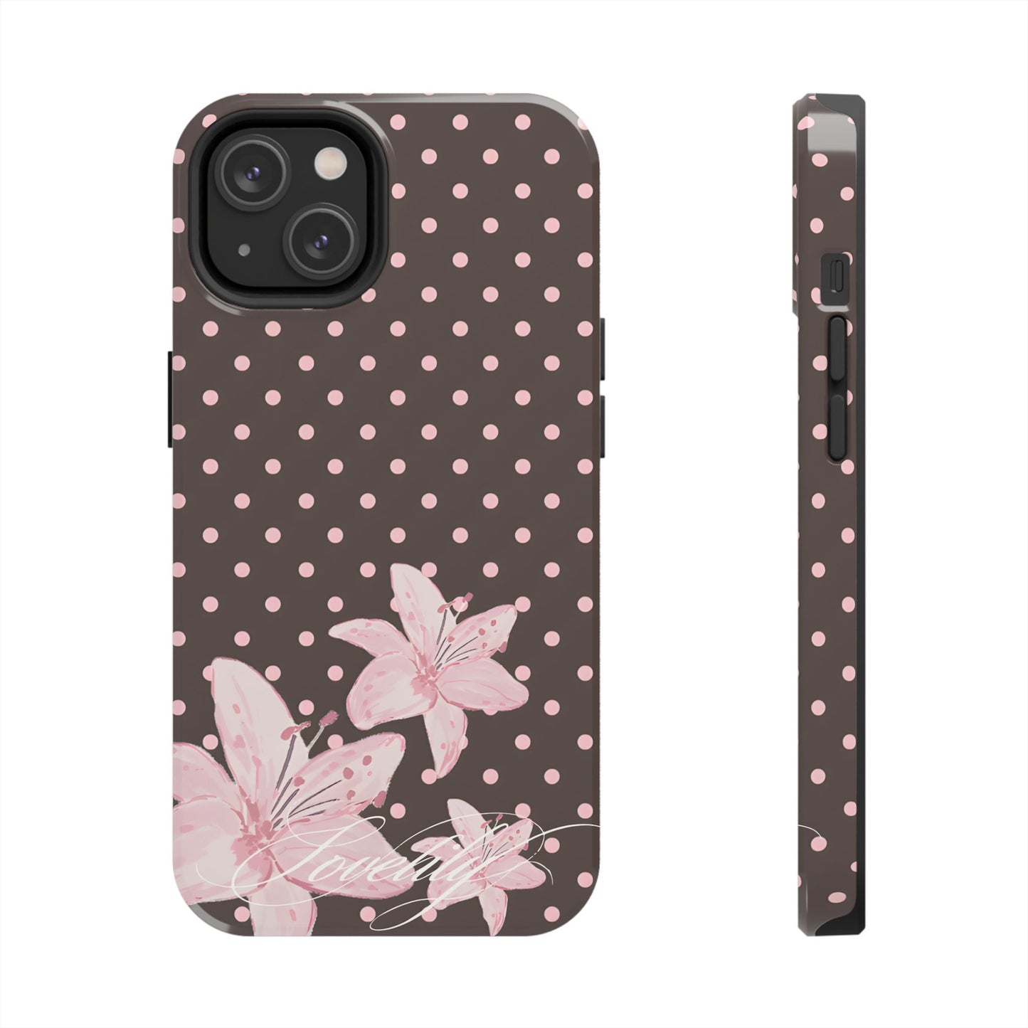 simple polka flowers! stacked phone case