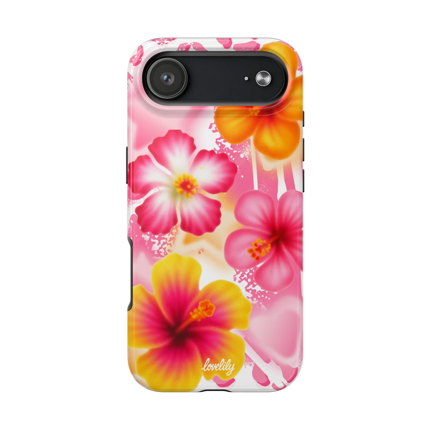 graffiti hibiscus stacked phone case
