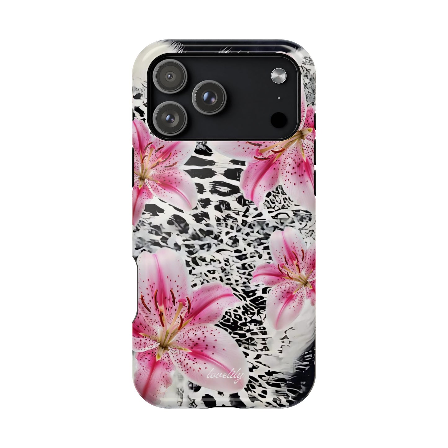 MAGSAFE black pink stacked phone case