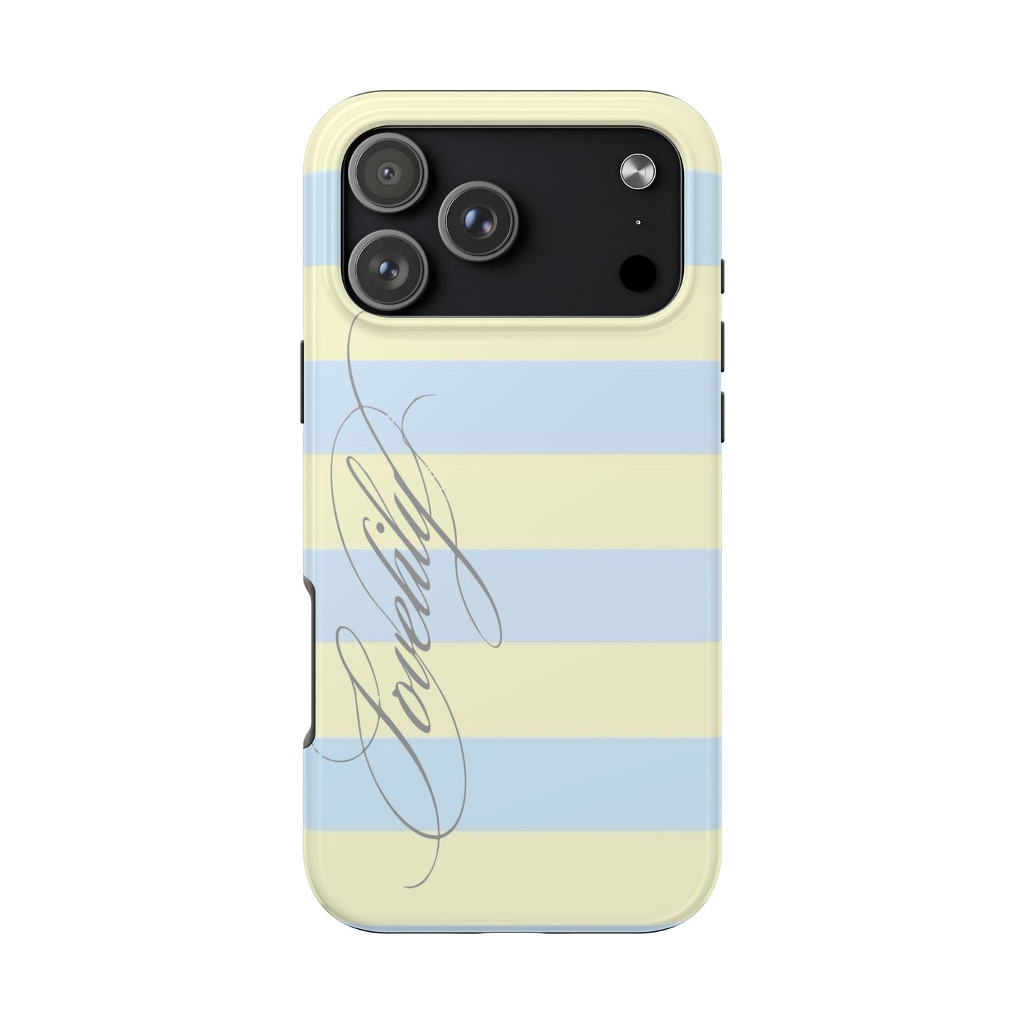 blue n yellow striped stacked phone case