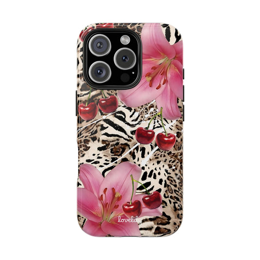 cherries n' lillies stacked phone case