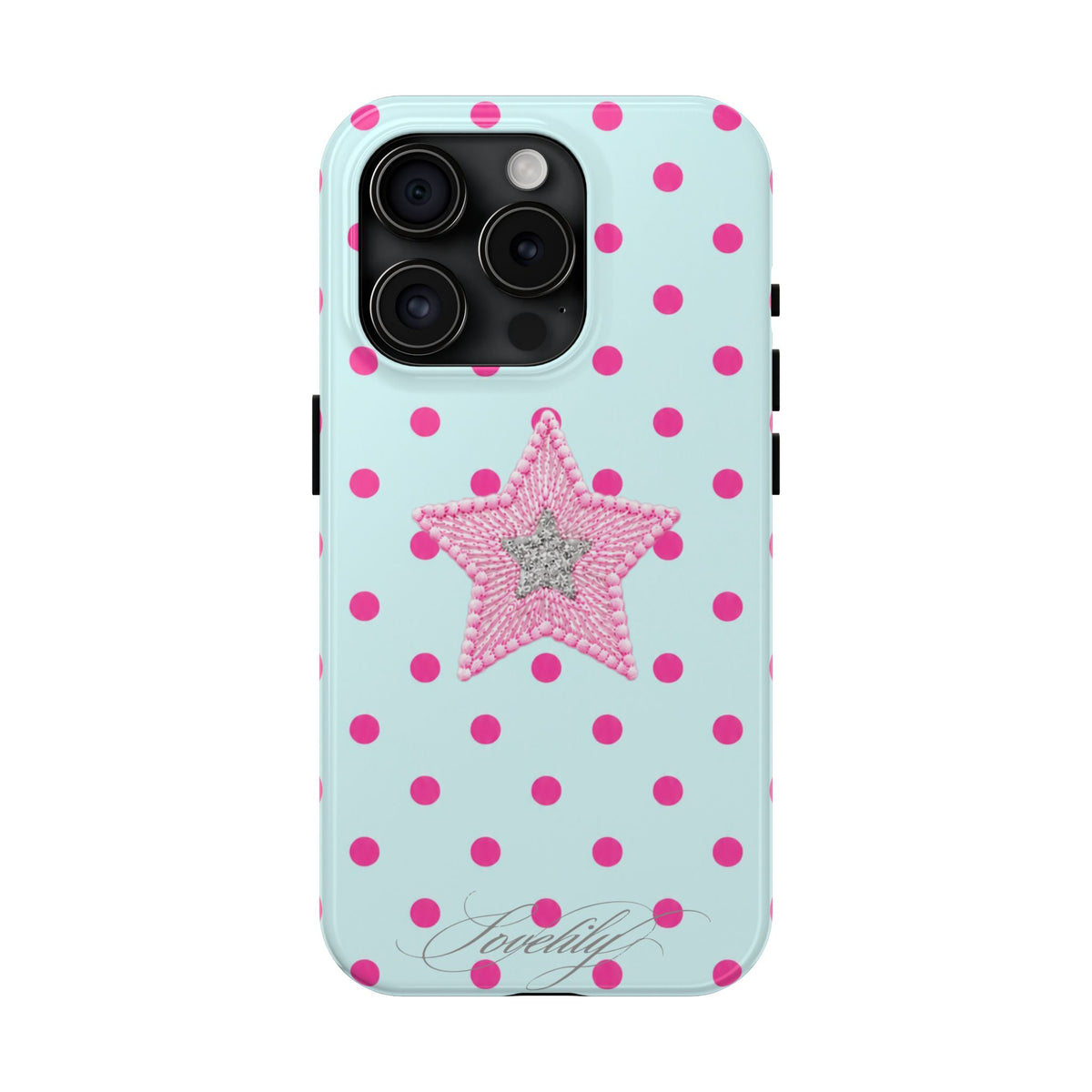 mint polka dot! stacked phone case