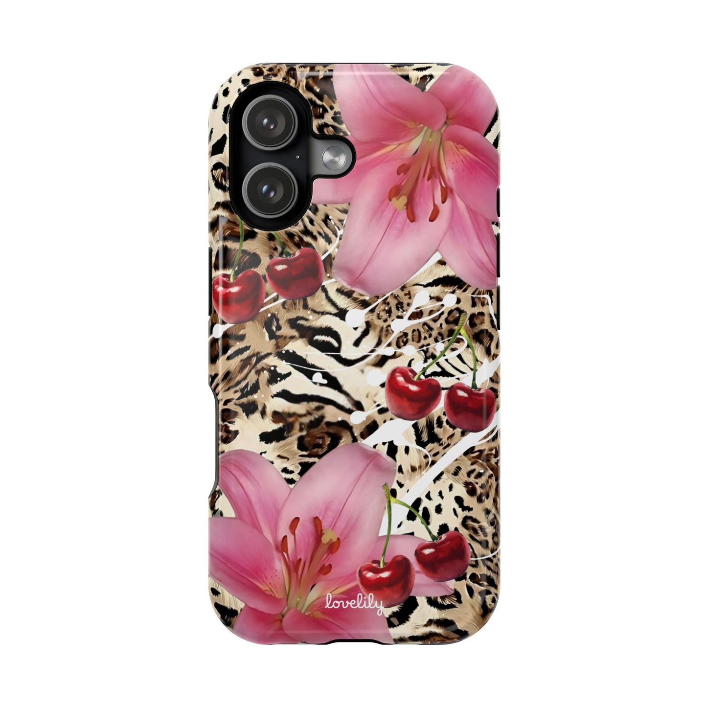 MAGSAFE cherries n' lilies stacked phone case