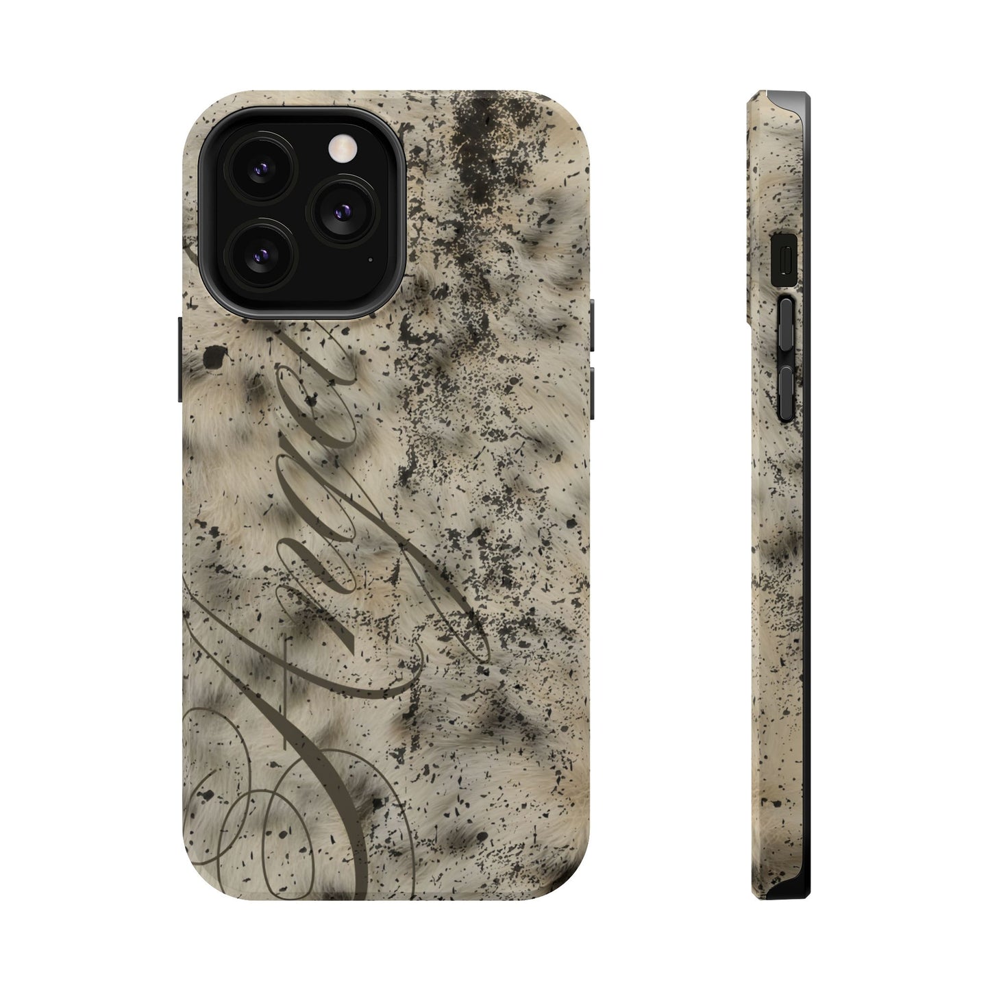 MAGSAFE leopard angel fur stacked phone case