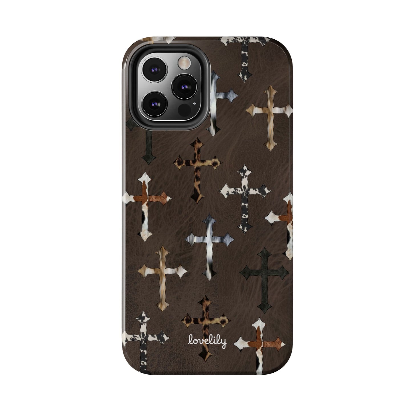 fur cross stacked phone case