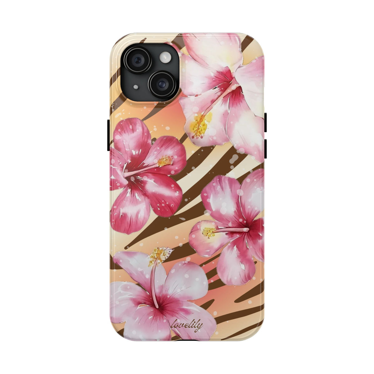 brown zebra n pink! stacked phone case