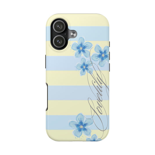 blue n yellow striped stacked phone case