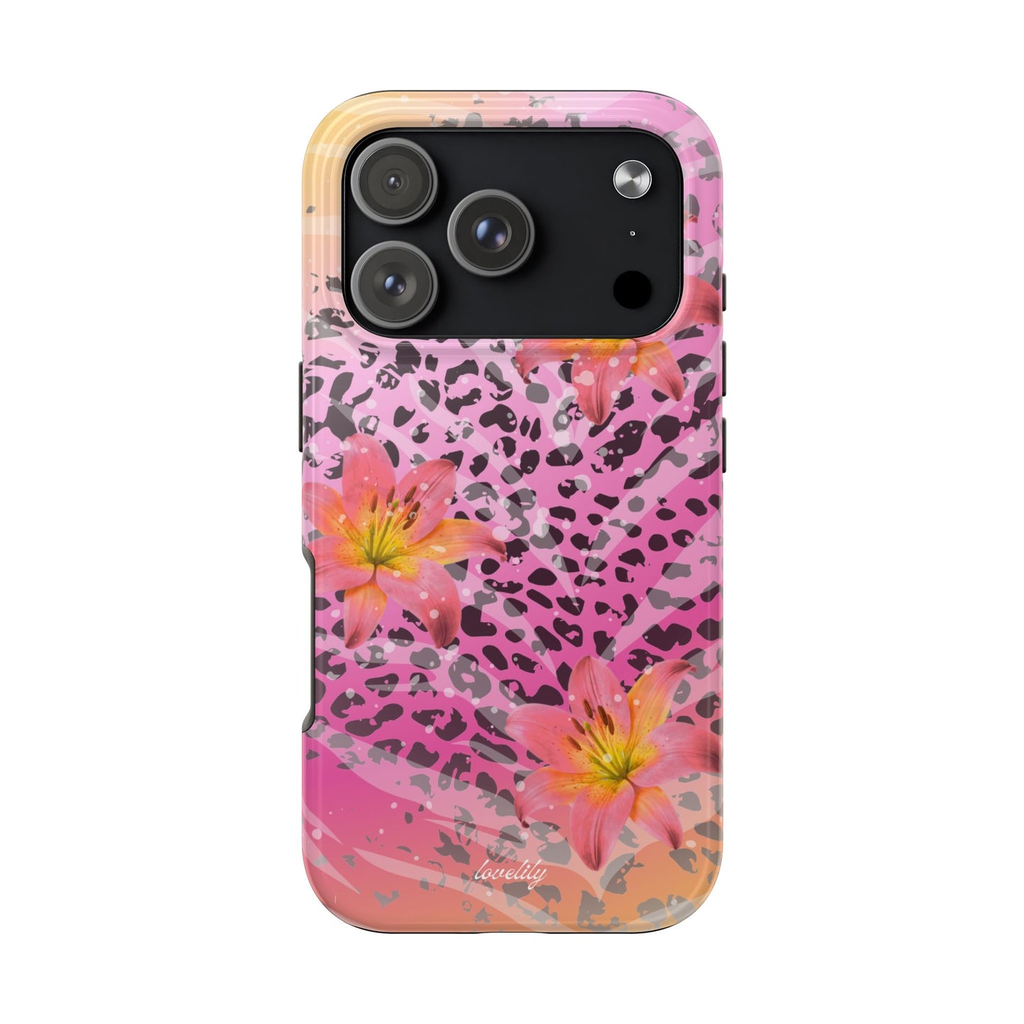 purple n yellow tigerlily stacked phone case