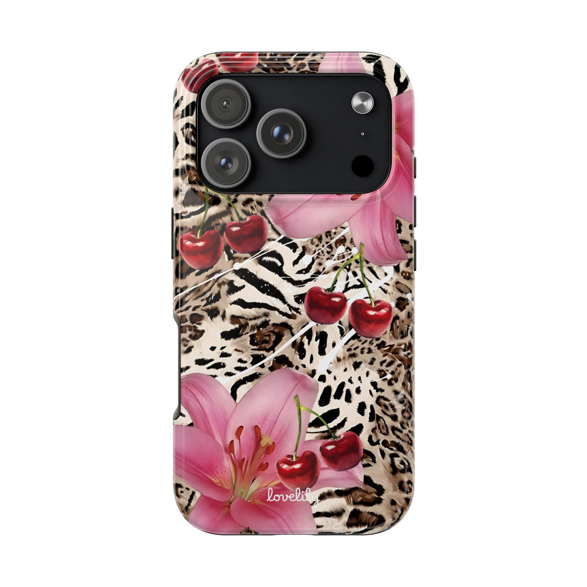 cherries n' lillies stacked phone case