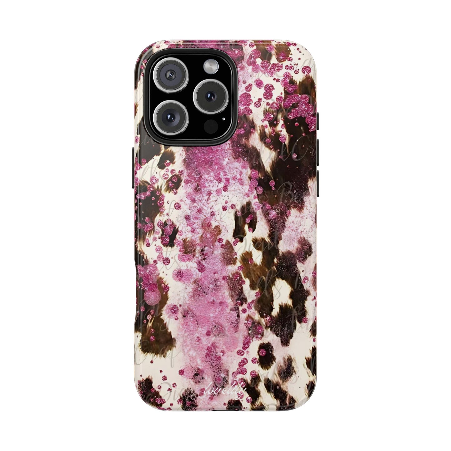sparklie cow hide stacked phone case