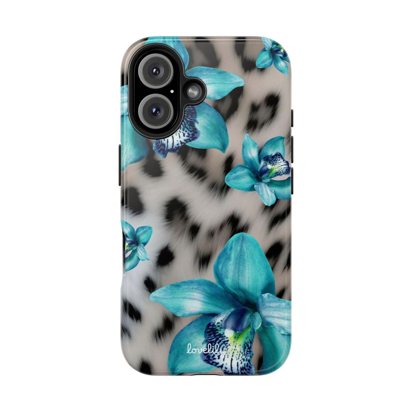 snow leopard orchid stacked phone case