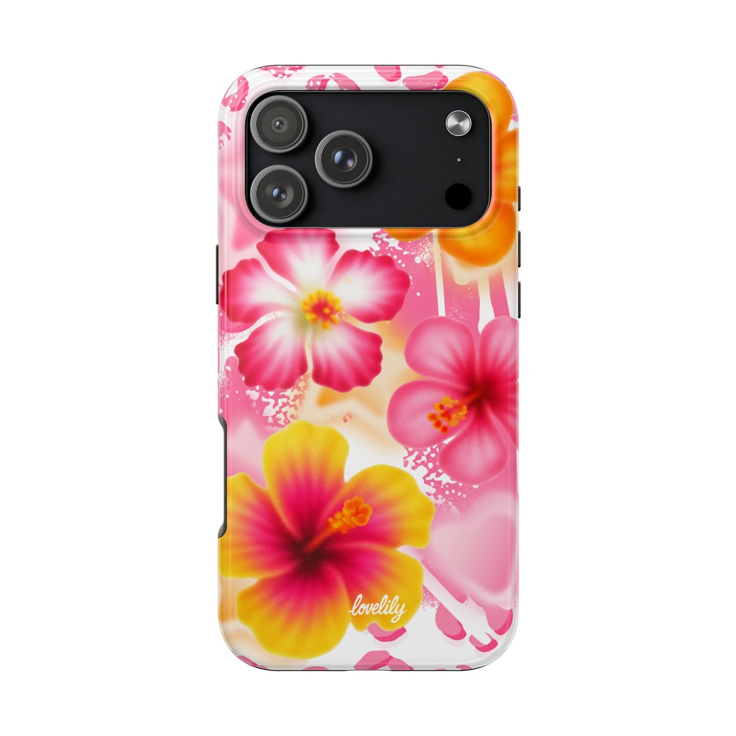 graffiti hibiscus stacked phone case
