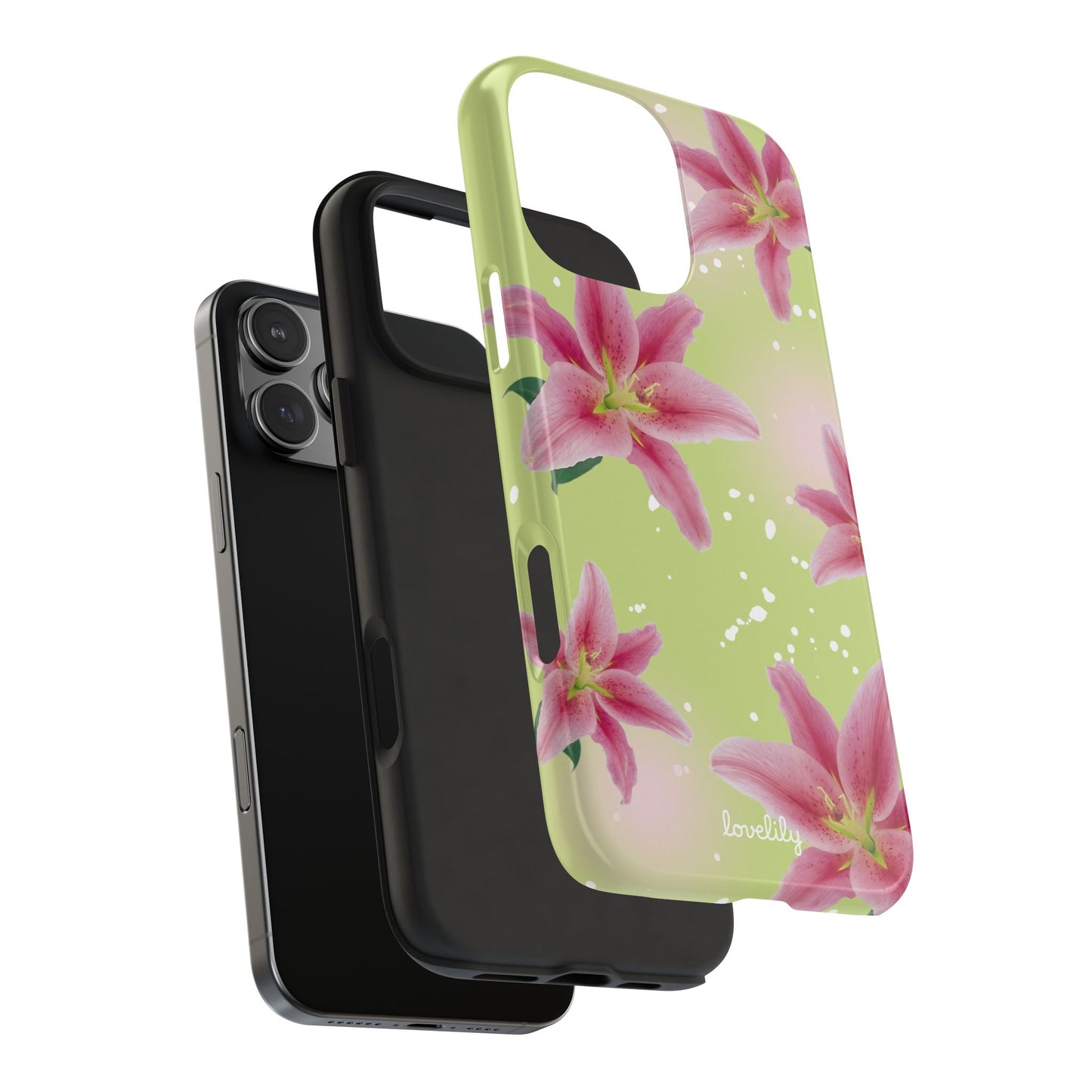 lime tigerlily stacked phone case