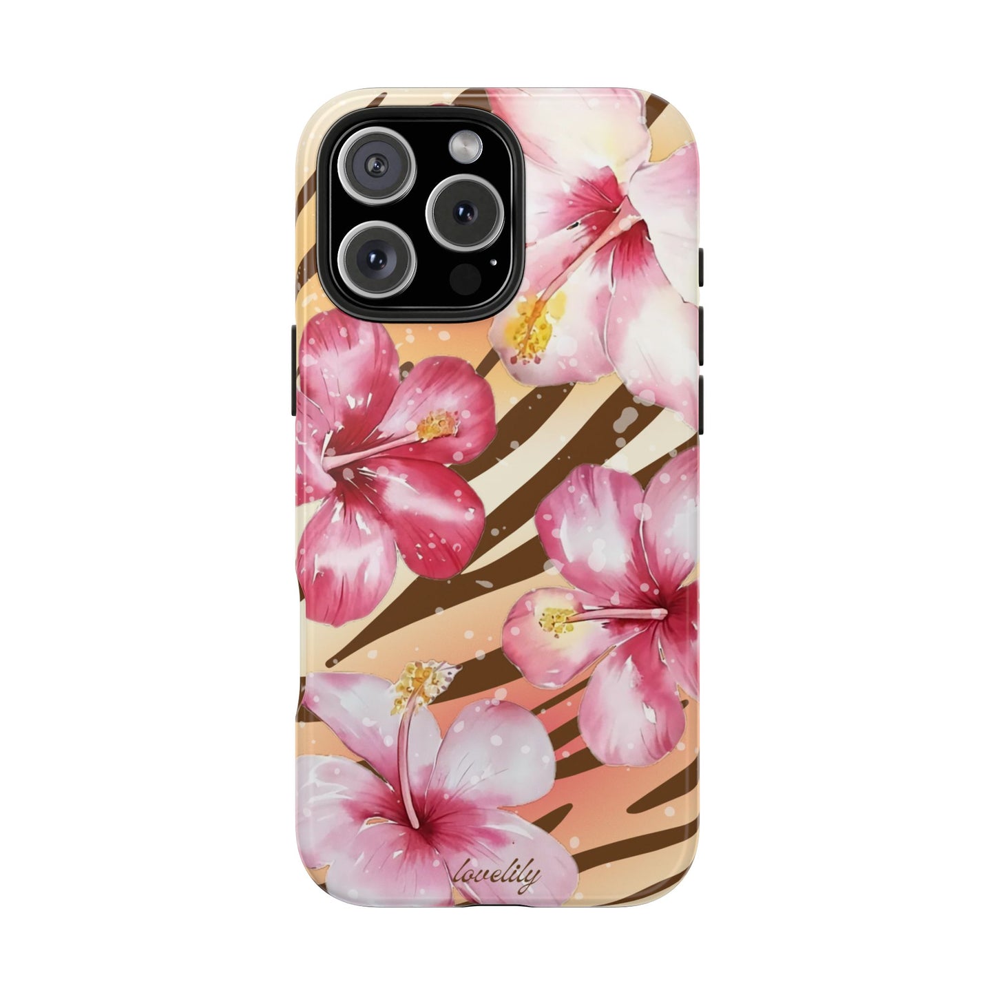 brown zebra n pink! stacked phone case