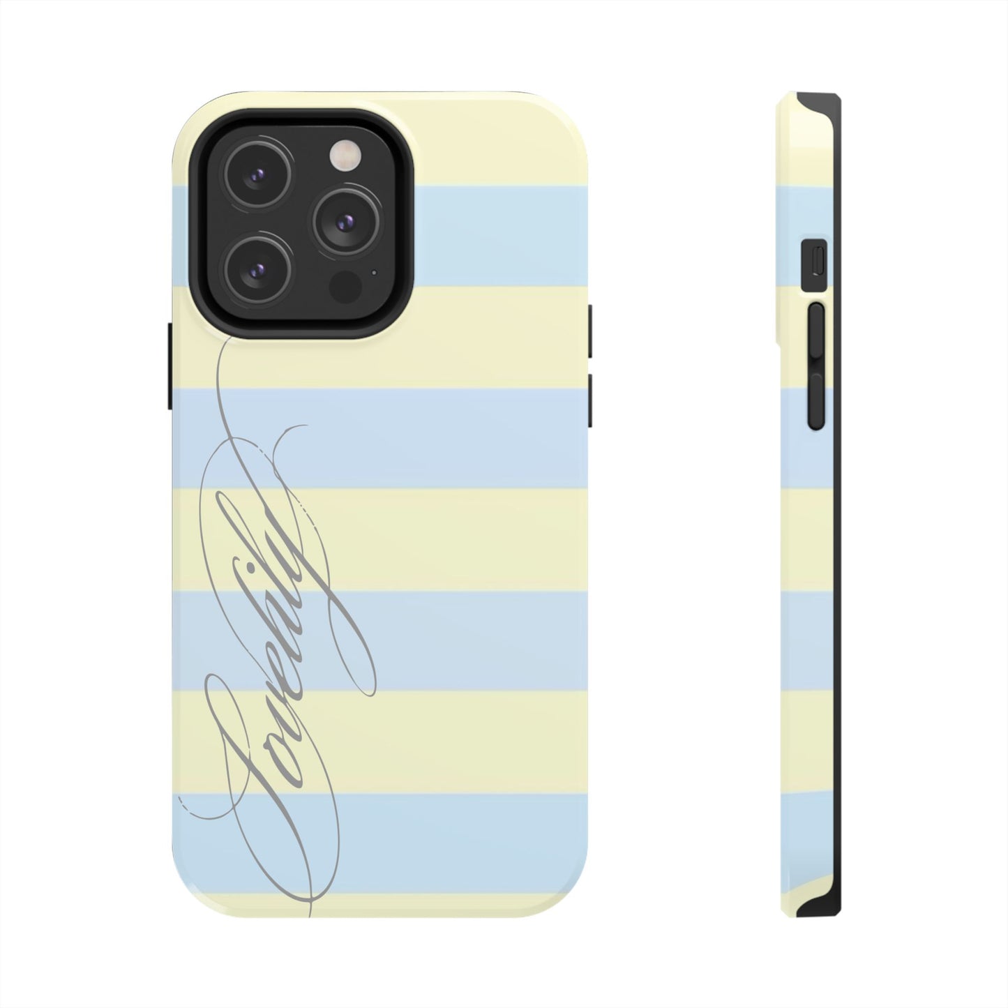 blue n yellow striped w/out flowers stacked phone case