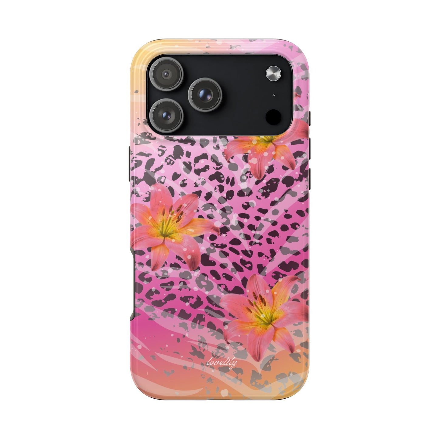 purple n yellow tigerlily stacked phone case