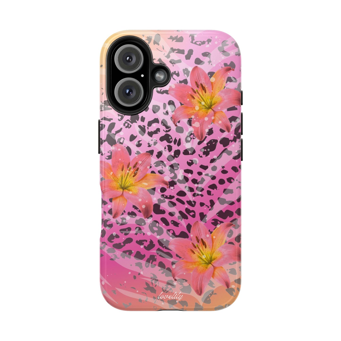 purple n yellow tigerlily stacked phone case
