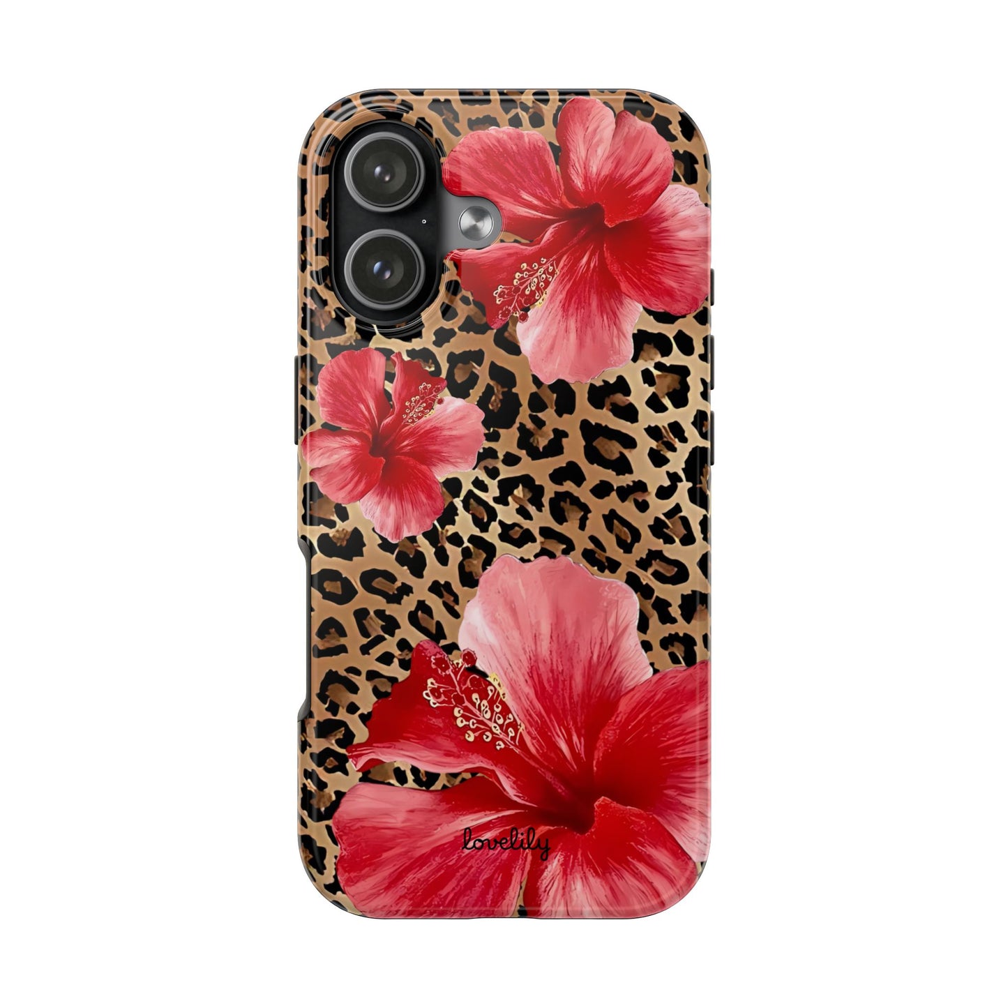 leopard hibiscus  stacked phone case