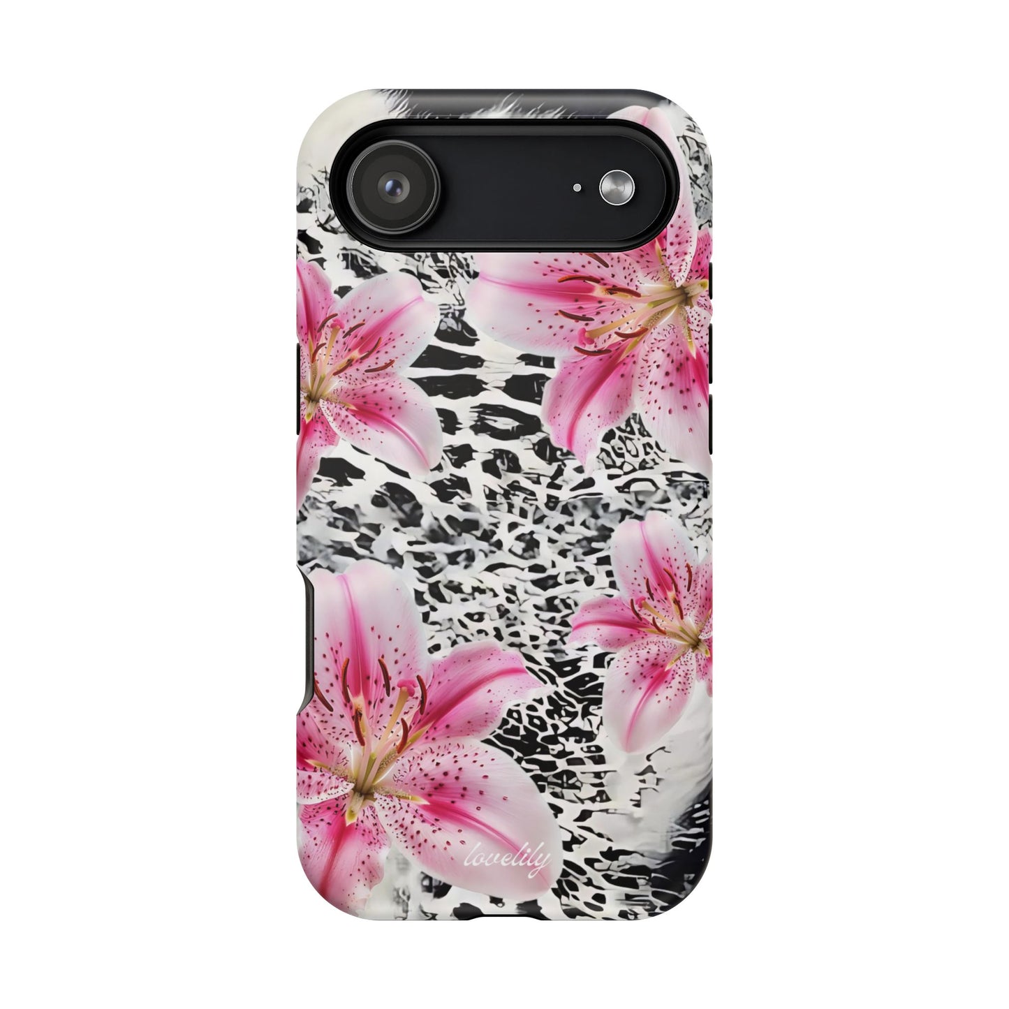 MAGSAFE black pink stacked phone case