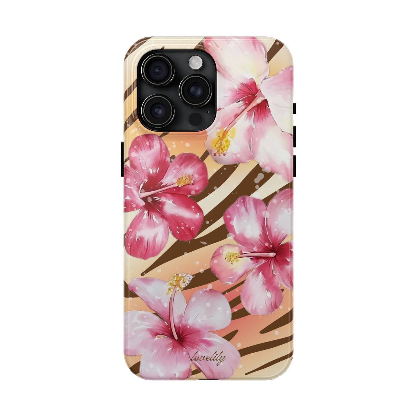 brown zebra n pink! stacked phone case