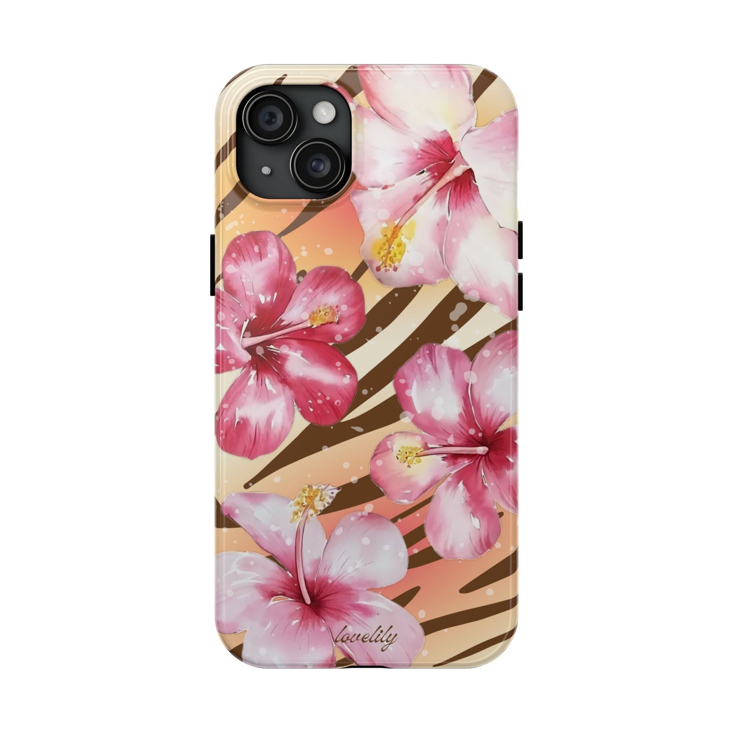 brown zebra n pink! stacked phone case