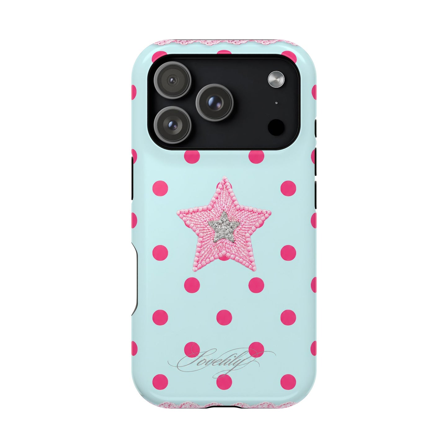 MAGSAFE mint polka dot! stacked phone case