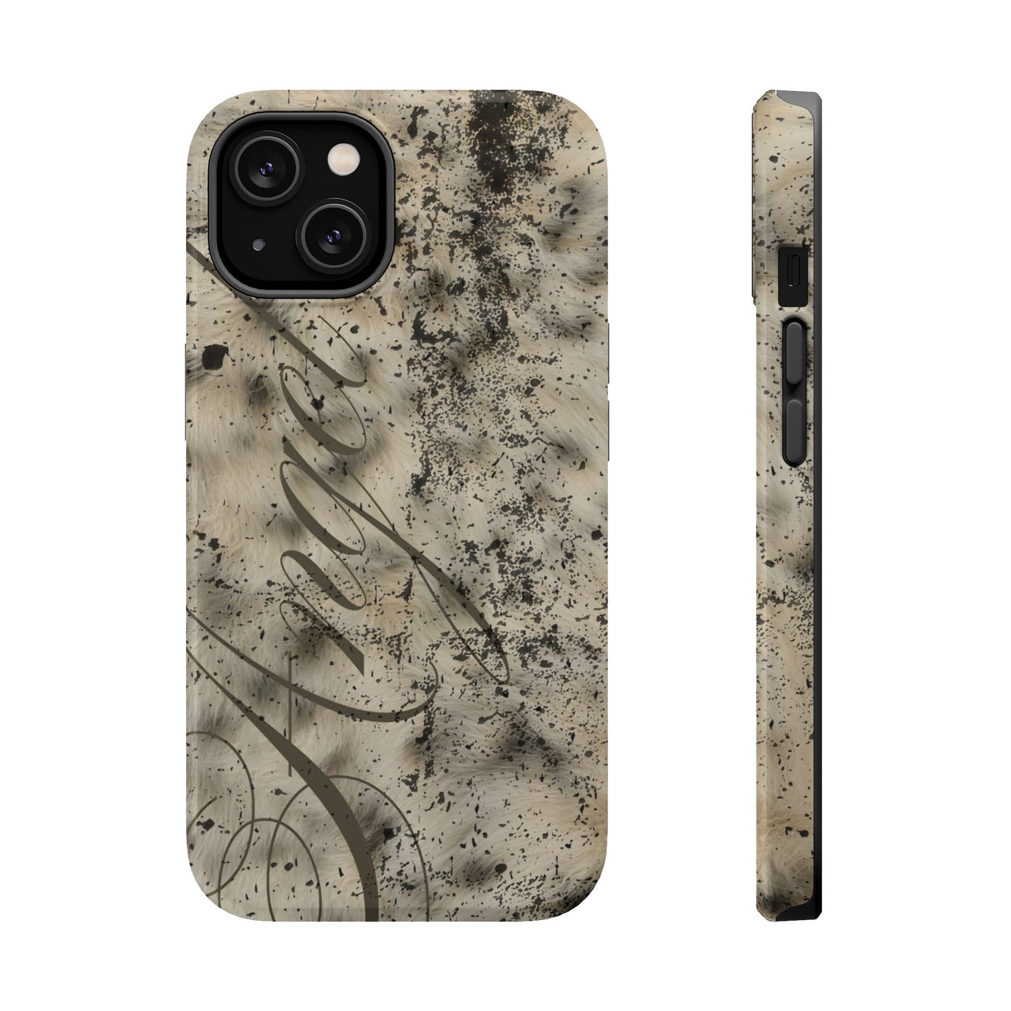 MAGSAFE leopard angel fur stacked phone case
