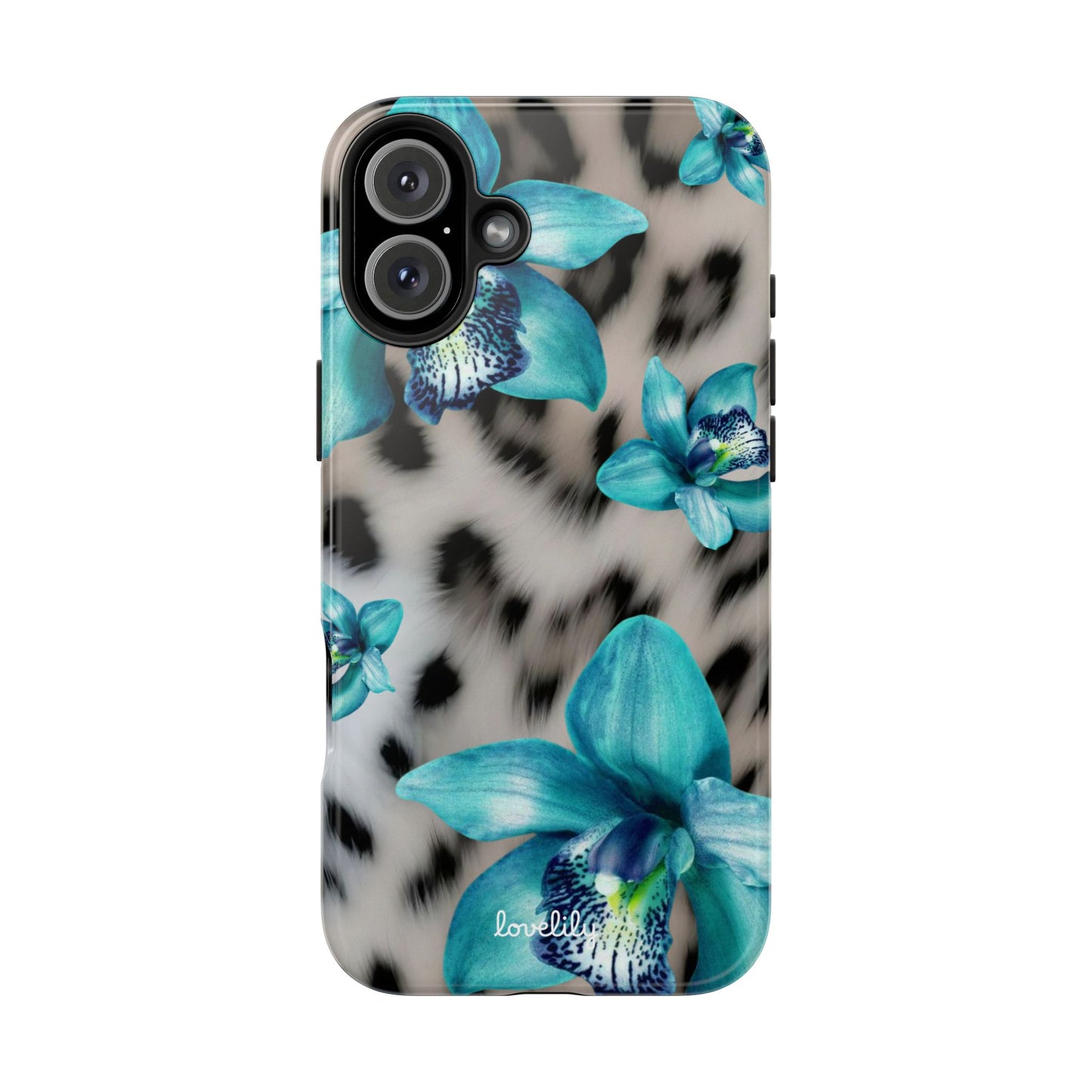 snow leopard orchid stacked phone case